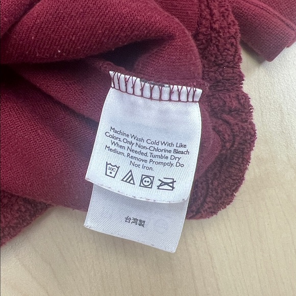 Eddie Bauer Plush Burgundy Red Full Zip Hoodie with Pouch Pocket Large Petite - Picture 4 of 4